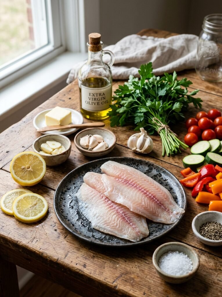Tilapia ingredients on wooden table 202605021359