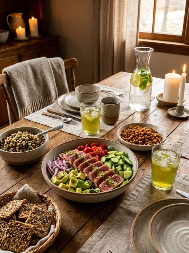 high protein grilled tuna avocado cucumber salad 15 Tuna avocado cucumber salad 202605132111