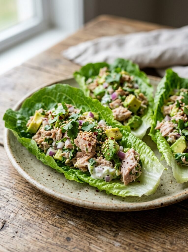 High Protein Low Calorie Tuna Avocado Lettuce Cups: A Fresh & Healthy Recipe 12 Tuna avocado lettuce cups 202605081710