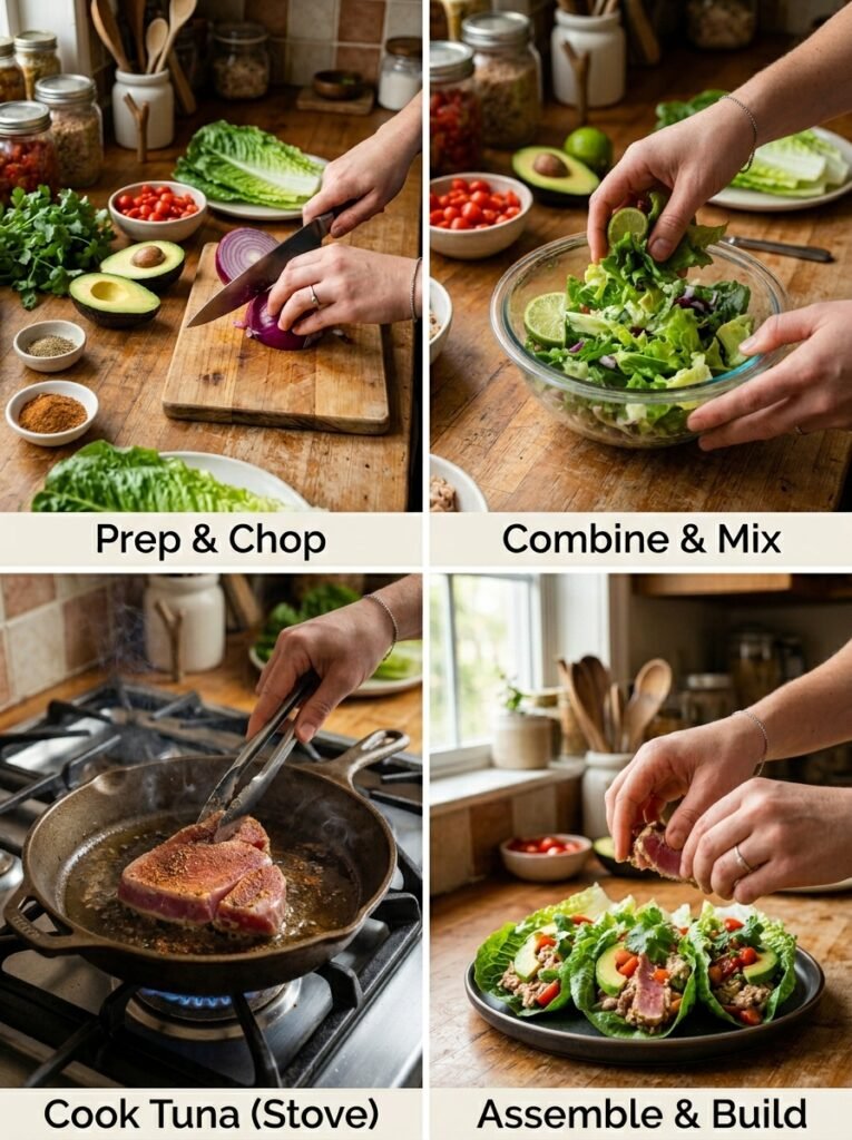 Easy High Protein Tuna Avocado Lettuce Wraps 14 Tuna avocado lettuce wraps cooking 202605212157