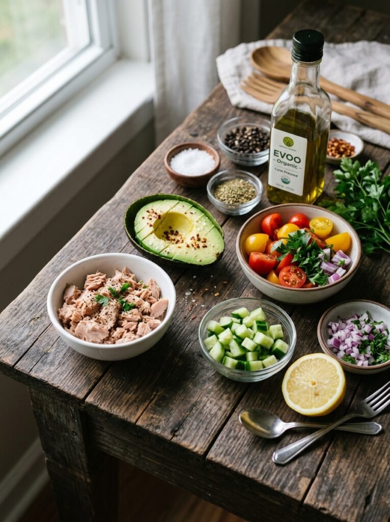 Tuna avocado tomato lunch bowl 202605031316