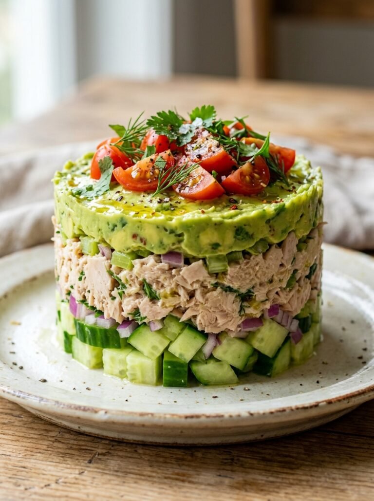 High Protein Tuna Cucumber Avocado Lunch Stack 17 Tuna cucumber avocado lunch stack 202606041442