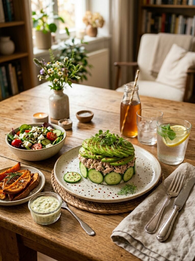 High Protein Tuna Cucumber Avocado Lunch Stack 15 Tuna cucumber avocado lunch stack 202606041443 1