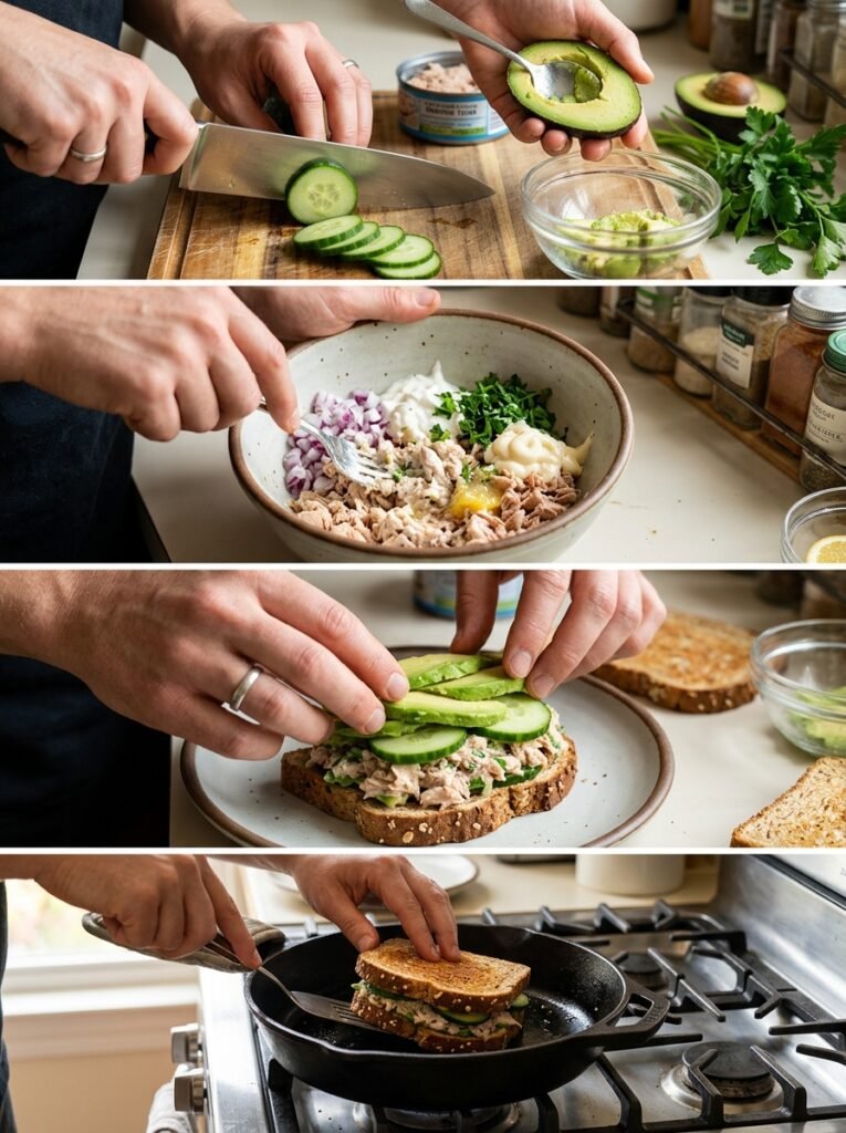 High Protein Tuna Cucumber Avocado Lunch Stack 14 Tuna cucumber avocado lunch stack 202606041443