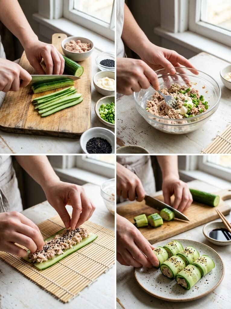 high protein tuna cucumber sesame rolls: Easy Homemade Recipe 14 Tuna cucumber sesame rolls cooking 202606061508
