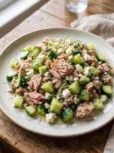 Tuna feta cucumber lunch plate 202606101502