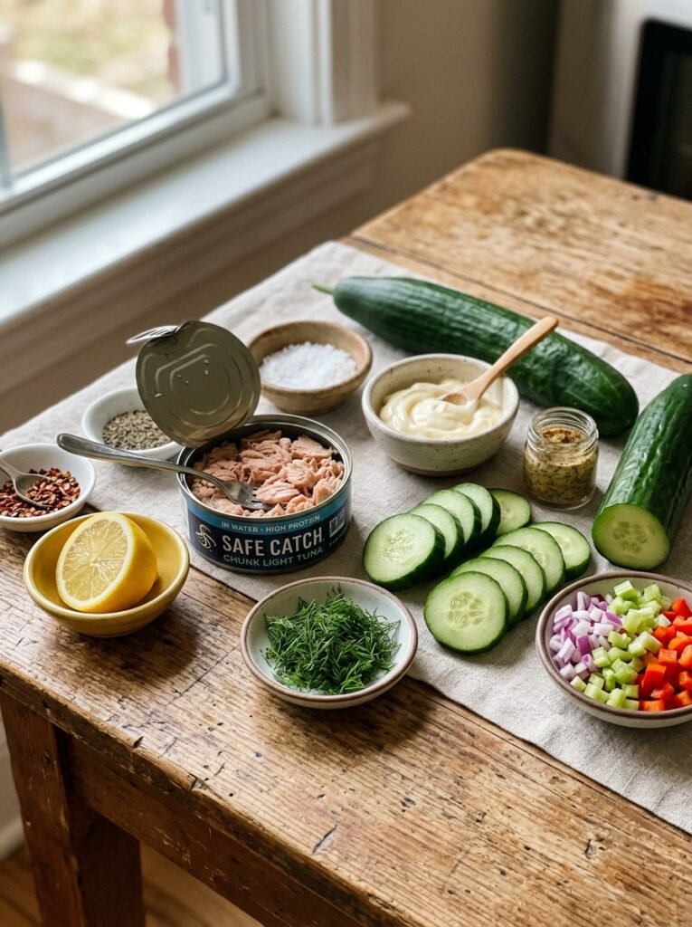 Tuna stuffed cucumber rounds ing… 202605230001