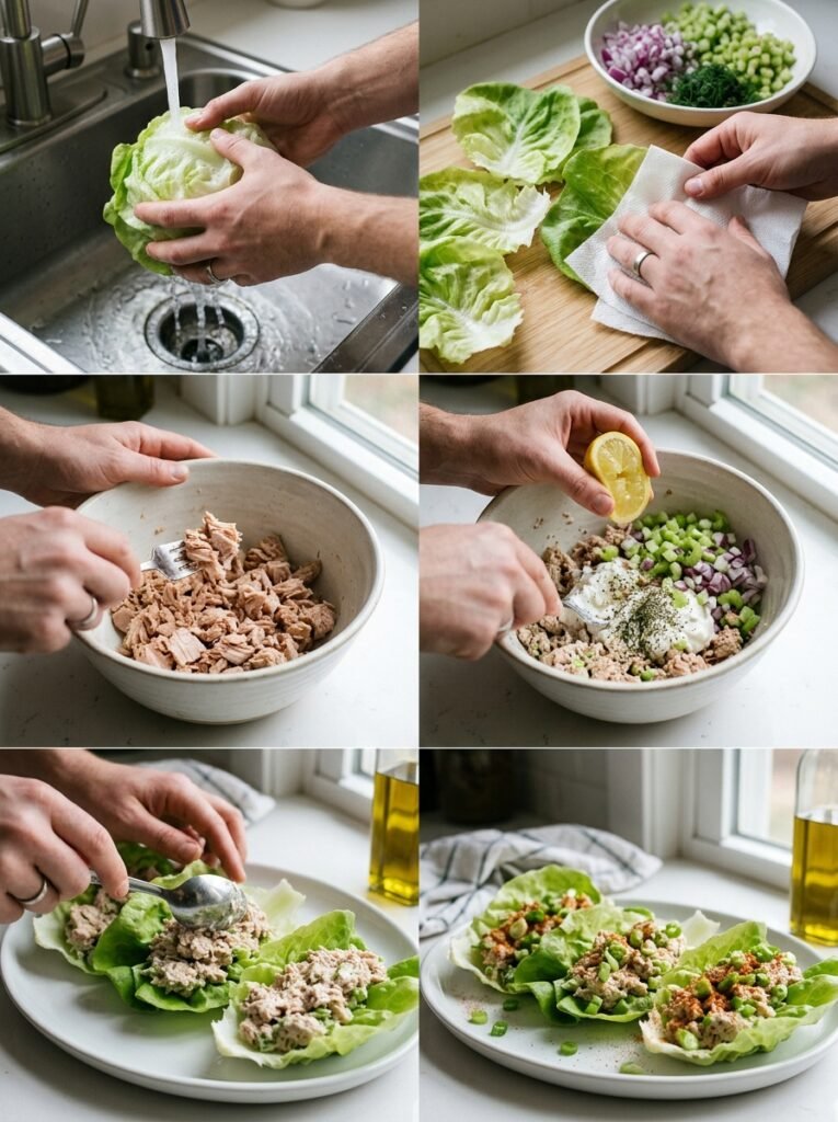 high protein low calorie tuna stuffed lettuce boats 14 Tuna stuffed lettuce boats cooking 202606081416