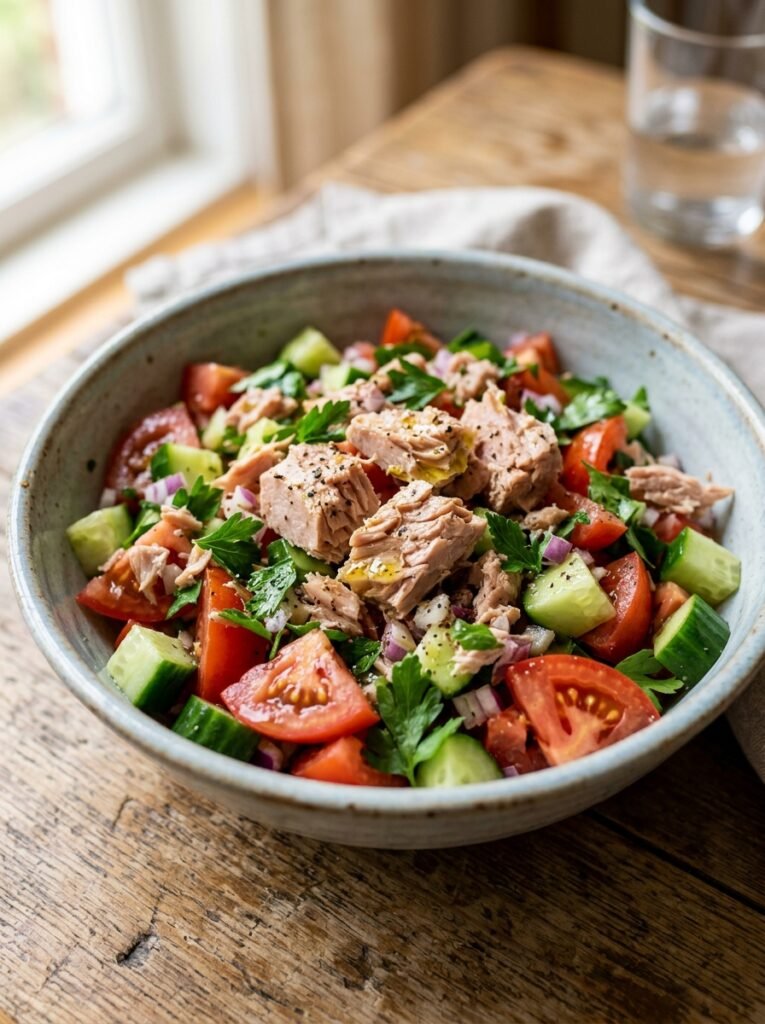 Tuna tomato cucumber bowls 202606091332