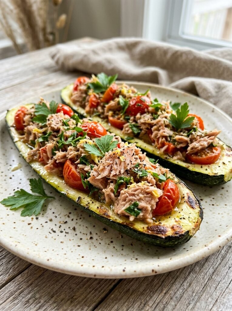 High Protein Low Calorie Tuna Zucchini Boats 12 Tuna zucchini boats recipe 202605181257