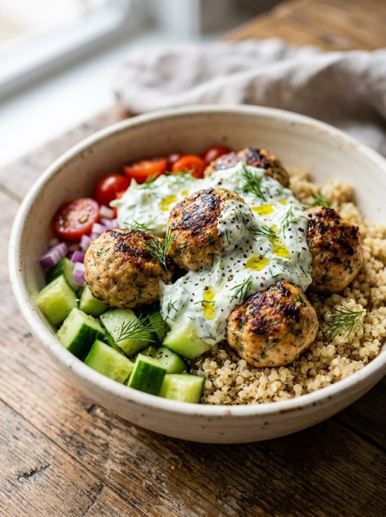 High Protein Turkey Meatball Cucumber Tzatziki Bowl 17 Turkey Meatball Cucumber Tzatzik… 202605061457