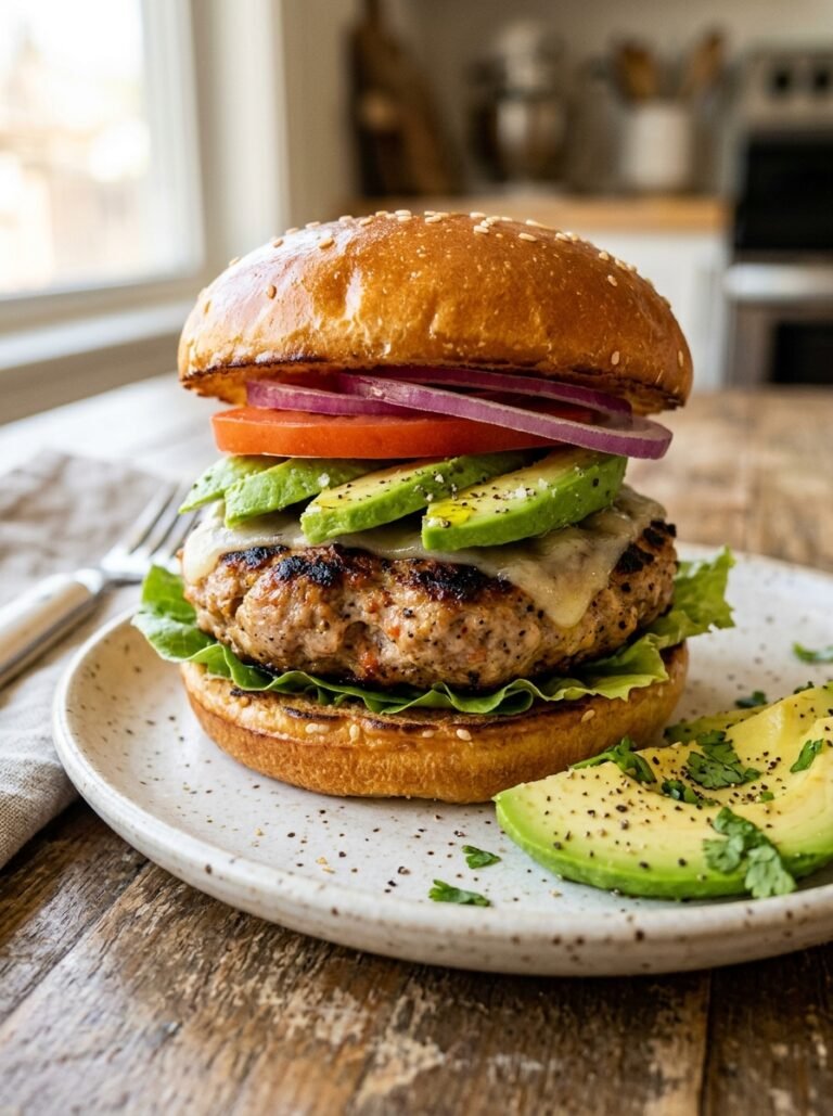 Easy High Protein Turkey Burger Avocado Plate 17 Turkey burger avocado plate 202605242312