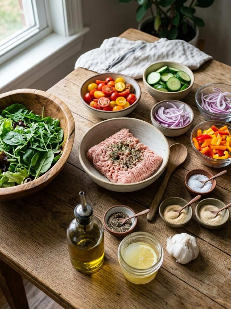 high protein turkey burger lunch salad 13 Turkey burger salad ingredients … 202605071739