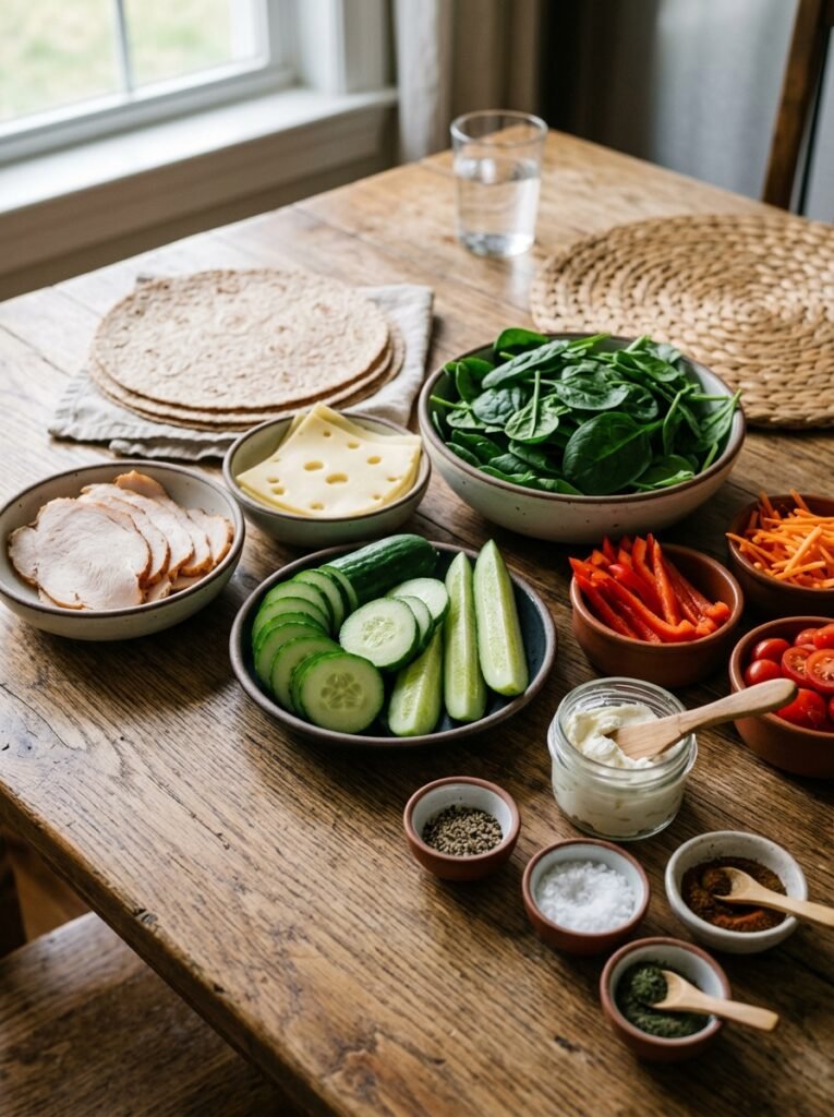 High Protein Turkey Cheese Cucumber Wraps 13 Turkey cheese cucumber wraps ing… 202605181321