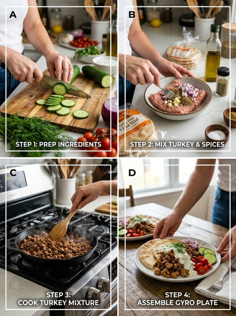 High Protein Turkey Cucumber Gyro Dinner Plate 14 Turkey cucumber gyro cooking pro… 202606121216