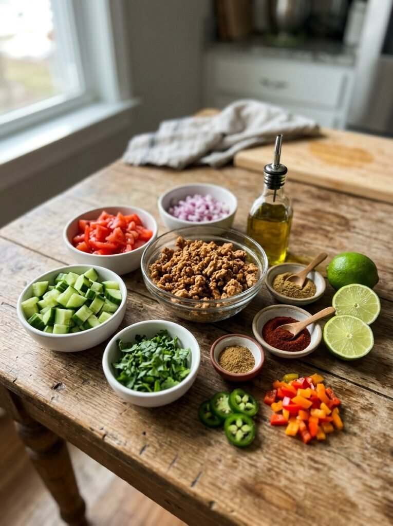 high protein low calorie turkey cucumber salsa bowl 13 Turkey cucumber salsa bowl ingre… 202606061606