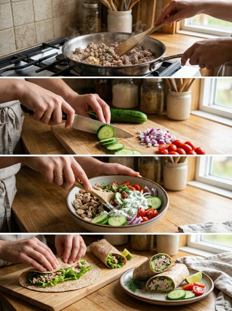 Easy High Protein Turkey Cucumber Wrap Plates 14 Turkey cucumber wrap cooking pro… 202605091411