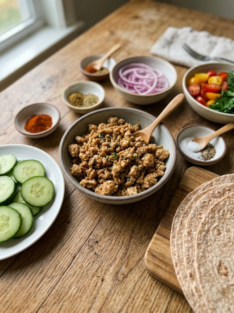 Easy High Protein Turkey Cucumber Wrap Plates 13 Turkey cucumber wrap ingredients… 202605091411