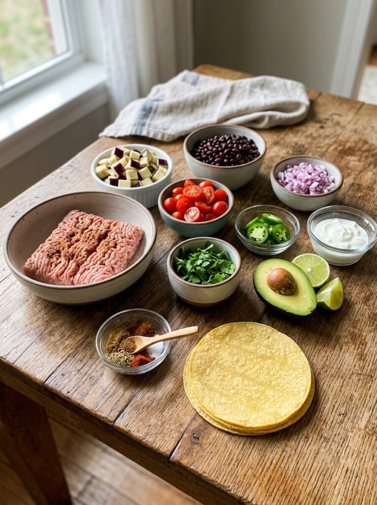 High Protein Low Calorie Turkey Eggplant Taco Bowl 13 Turkey eggplant taco bowl ingred… 202605281522