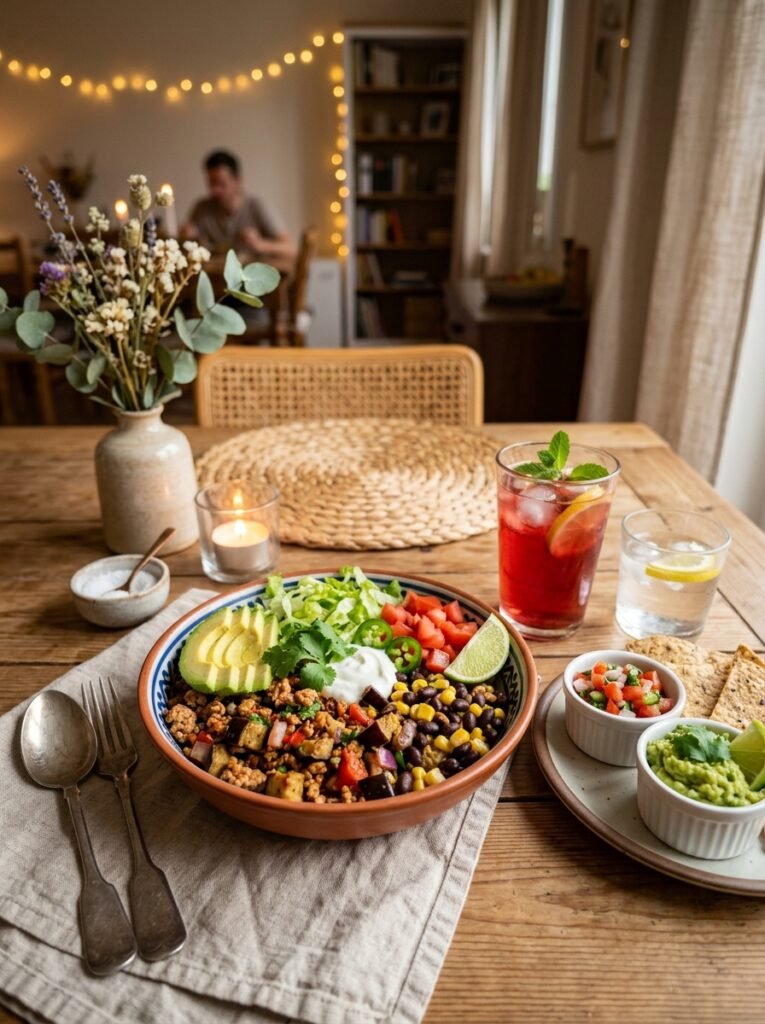 High Protein Low Calorie Turkey Eggplant Taco Bowl 15 Turkey eggplant taco bowl setup 202605281522