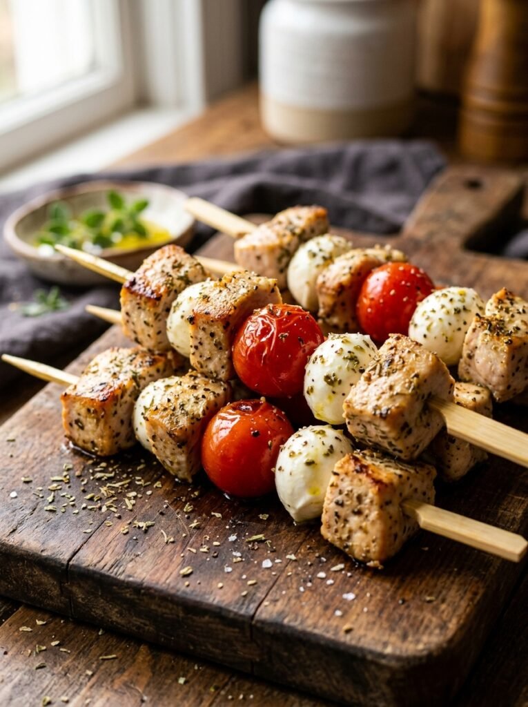 Turkey mozzarella tomato skewers 202606081403