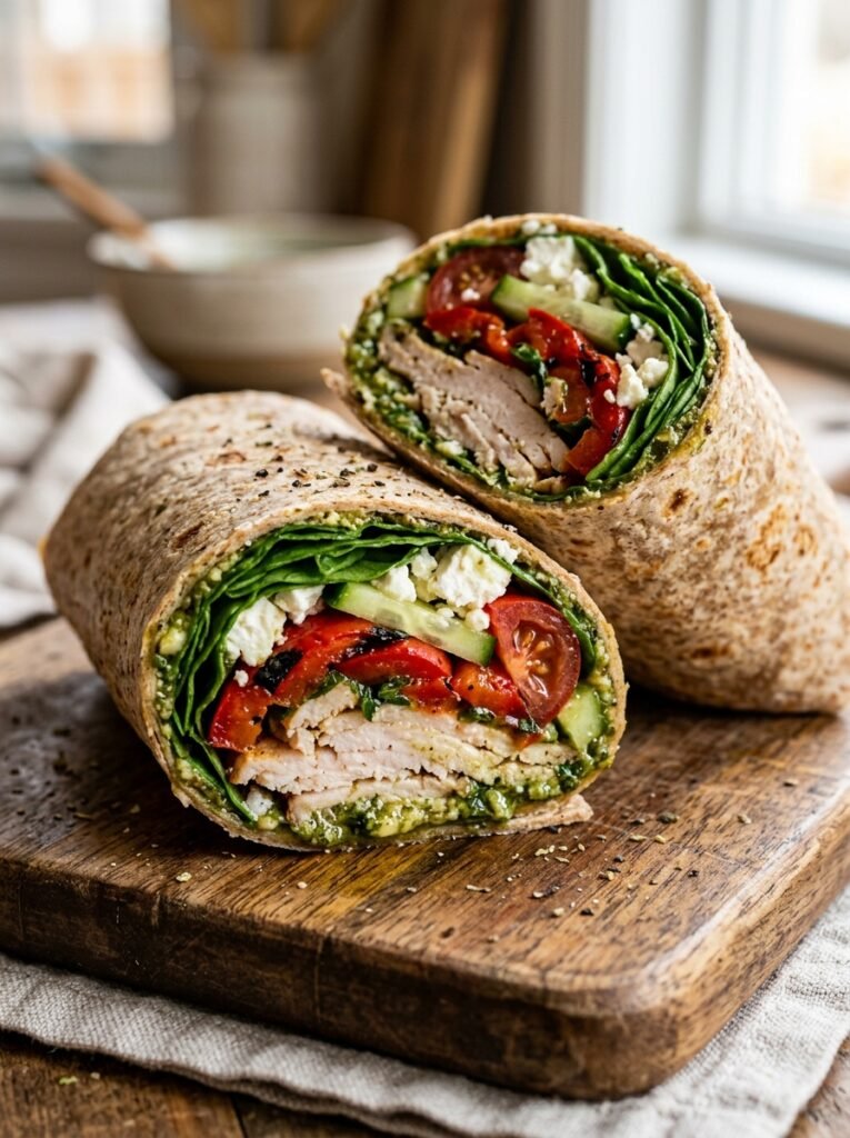 High Protein Turkey Pesto Protein Wrap: A Homemade Recipe for a Healthy Meal 12 Turkey pesto protein wrap 202605051457