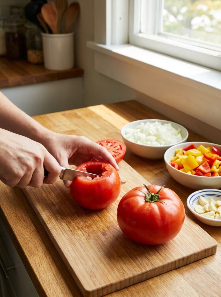 Turkey stuffed tomato bowls cooking 202605132025