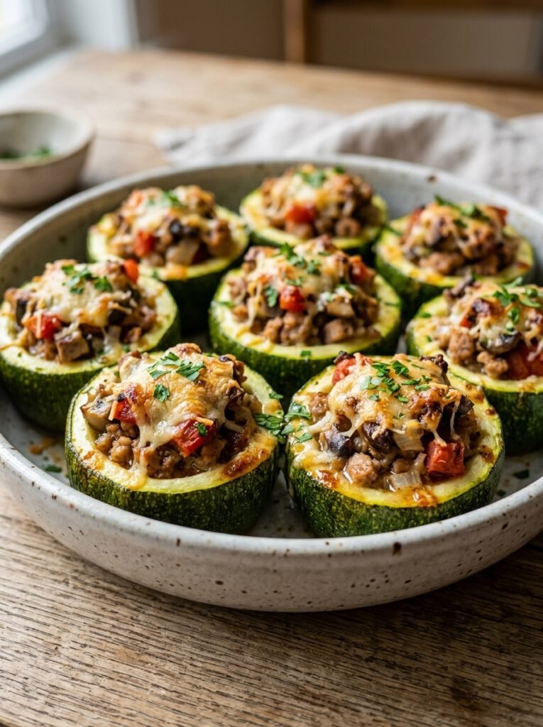 High Protein Low Calorie Turkey Stuffed Zucchini Cups 12 Turkey stuffed zucchini cups 202605061504