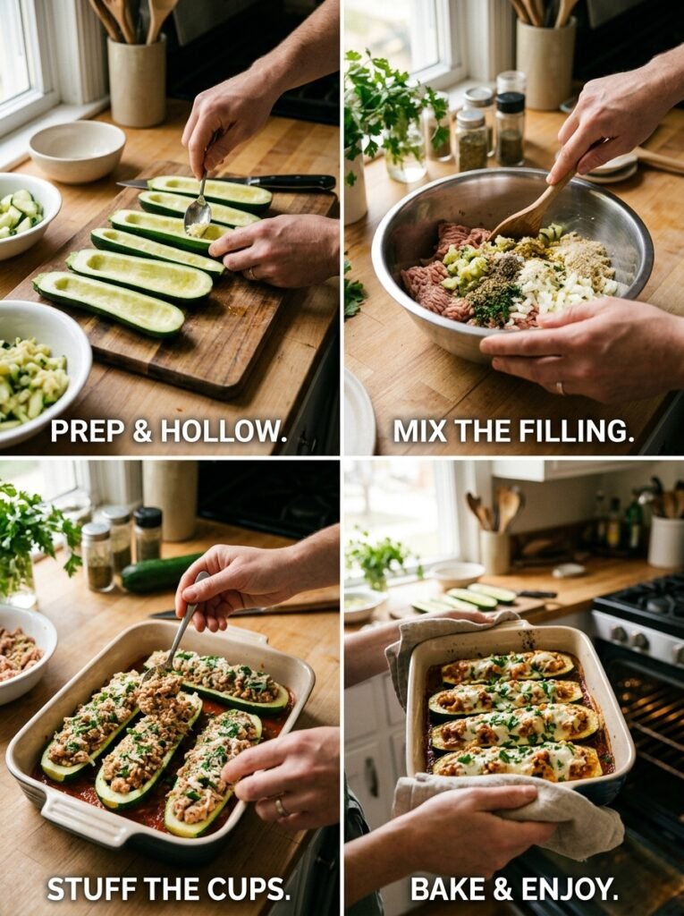 High Protein Low Calorie Turkey Stuffed Zucchini Cups 14 Turkey stuffed zucchini cups coo… 202605061505