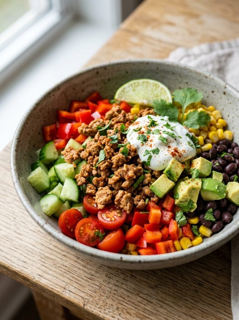 Turkey taco cucumber lunch bowl 202605112354