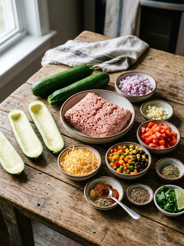 high protein turkey taco stuffed zucchini 13 Turkey taco stuffed zucchini ing… 202605081728
