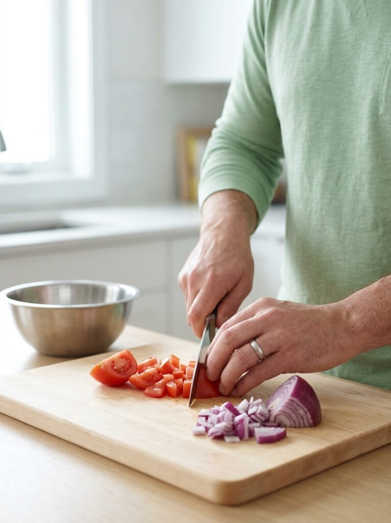 high protein turkey taco tomato lunch salad 14 Turkey taco tomato salad cooking 202606091351