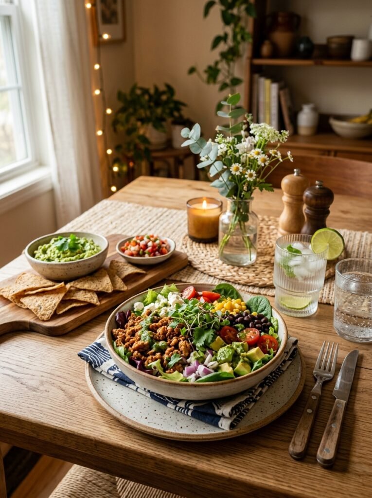 high protein turkey taco tomato lunch salad 15 Turkey taco tomato salad setup 202606091351