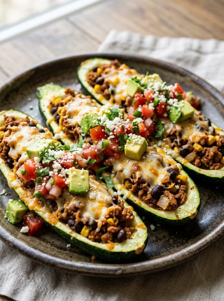 easy high protein turkey taco zucchini boats 17 Turkey taco zucchini boats 202605061441