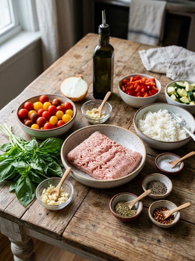 Turkey tomato basil bowls ingred… 202606071333