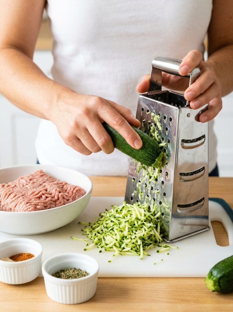 Turkey zucchini burger cooking p… 202605031346