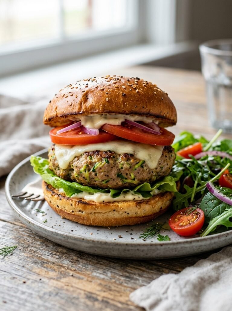 Turkey zucchini burger plate 202605031342