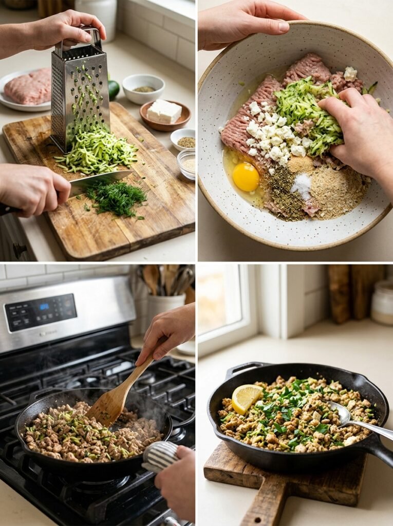 easy high protein turkey zucchini feta skillet 14 Turkey zucchini feta skillet coo… 202606041449