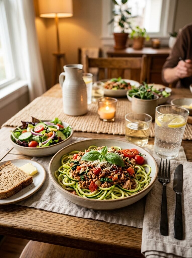 High Protein Low Calorie Turkey Zucchini Noodle Bowl 15 Turkey zucchini noodle bowl 202605152036 1