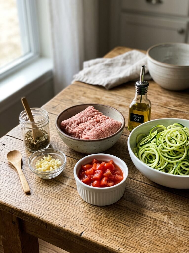 High Protein Low Calorie Turkey Zucchini Noodle Bowl 13 Turkey zucchini noodle bowl ingr… 202605152036