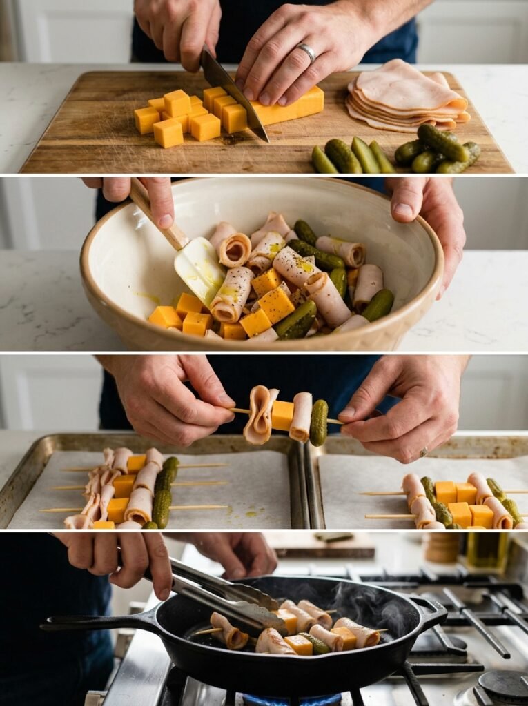 High Protein Turkey Cheddar Pickle Skewers 14 Turkey cheddar pickle skewers co… 202606031957